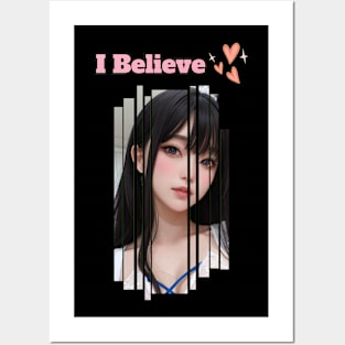 I Believe Love Anime Girl Posters and Art